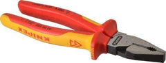 Knipex - 8" OAL, 1/2" Capacity, Lineman's - 1-7/16" Jaw Length x 1" Jaw Width - Apex Tool & Supply