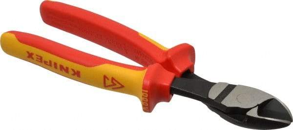 Knipex - 8" OAL, 5/32" Capacity, Diagonal Cutter - 7/8" Jaw Length x 1-1/8" Jaw Width - Apex Tool & Supply