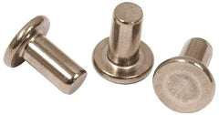 RivetKing - 0.122" Body Diam, Flat Steel Tinners Solid Rivet - 0.229" Length Under Head - Apex Tool & Supply