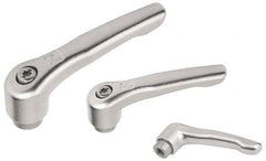 KIPP - M12 x 1.75, 19mm Hub Diam, Stainless Steel Female Threaded Insert Adjustable Clamping Handle - 109mm OAL, 63mm High, 17mm Hole Depth - Apex Tool & Supply