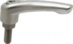 KIPP - 5/16-18, 17/32" Hub Diam, Stainless Steel Threaded Stud Adjustable Clamping Handle - 20mm Stud Length, 74.5mm OAL, 42.5mm High - Apex Tool & Supply