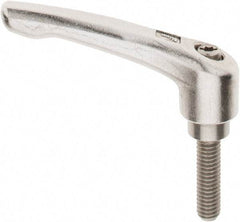 KIPP - 5/16-18, 17/32" Hub Diam, Stainless Steel Threaded Stud Adjustable Clamping Handle - 30mm Stud Length, 74.5mm OAL, 42.5mm High - Apex Tool & Supply