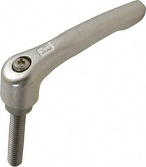 KIPP - 5/16-18, 17/32" Hub Diam, Stainless Steel Threaded Stud Adjustable Clamping Handle - 40mm Stud Length, 74.5mm OAL, 42.5mm High - Apex Tool & Supply