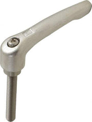KIPP - 5/16-18, 17/32" Hub Diam, Stainless Steel Threaded Stud Adjustable Clamping Handle - 1-31/32" Stud Length, 74.5mm OAL, 42.5mm High - Apex Tool & Supply