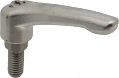 KIPP - 3/8-16, 17/32" Hub Diam, Stainless Steel Threaded Stud Adjustable Clamping Handle - 20mm Stud Length, 74.5mm OAL, 42.5mm High - Apex Tool & Supply