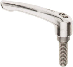 KIPP - 3/8-16, 17/32" Hub Diam, Stainless Steel Threaded Stud Adjustable Clamping Handle - 30mm Stud Length, 74.5mm OAL, 42.5mm High - Apex Tool & Supply