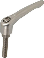 KIPP - M12 x 1.75, 3/4" Hub Diam, Stainless Steel Threaded Stud Adjustable Clamping Handle - 60mm Stud Length, 109mm OAL, 63mm High - Apex Tool & Supply