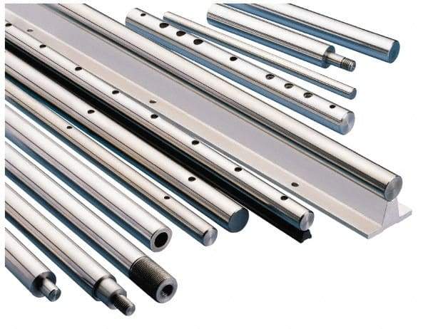 Thomson Industries - 1-1/2" Diam, 3' Long, Chrome Plated Steel Standard Round Linear Shafting - 60-65C Hardness, 1.2494/1.2489 Tolerance - Apex Tool & Supply
