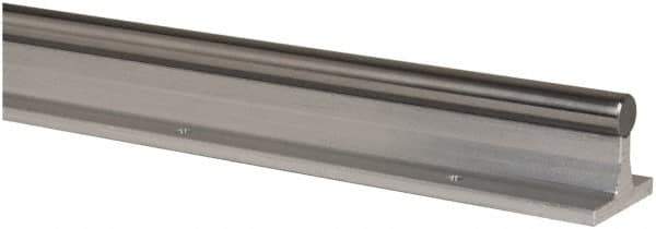 Thomson Industries - 1/2" Shaft Diam, 1-1/2" Base Width, Steel Shaft, Aluminum Rail, Round Shaft Assemblies - 24" Long, 1/4" Neck Width - Apex Tool & Supply