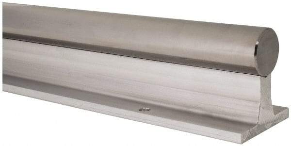 Thomson Industries - 1-1/2" Shaft Diam, 3" Base Width, Steel Shaft, Aluminum Rail, Round Shaft Assemblies - 24" Long, 0.69" Neck Width - Apex Tool & Supply