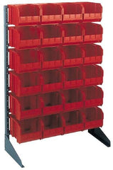 Quantum Storage - 250 Lb Capacity, 15" Deep x 36" Wide x 53" High, Steel Pick Rack - 1 Side, 96 Black Polyethylene/Polypropylene Bins - Apex Tool & Supply