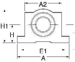 Thomson Industries - 25mm Inside Diam, 6,700 Lbs. Dynamic Capacity, Open Single Pillow Block Linear Bearing - 51mm Overall Height x 78" Overall Width, 40mm Btw Mount Hole Centers - Apex Tool & Supply