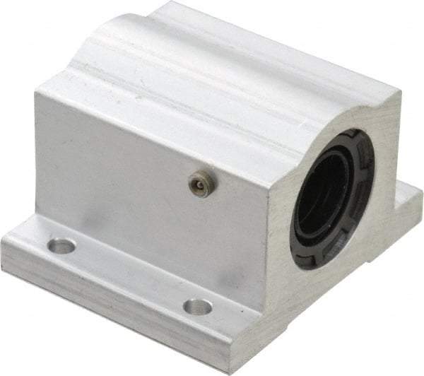 Thomson Industries - 1/2" Inside Diam, 255/510 Lbs. Dynamic Capacity, Closed Single Pillow Block Linear Bearing - 1-1/4" Overall Height x 2" Overall Width - Apex Tool & Supply