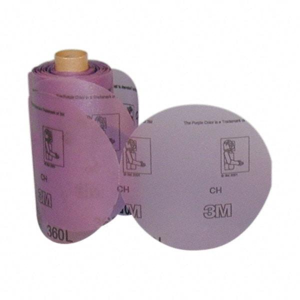 3M - 6" Diam, 1,200 Grit Aluminum Oxide Adhesive PSA Disc - Ultra Fine Grade, Purple, Film Backing, Flexible, Use with Random Orbital Sanders - Apex Tool & Supply