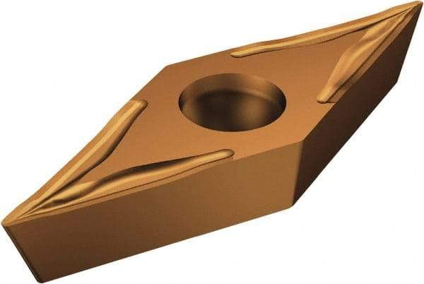 Sandvik Coromant - VCGT220 UM Grade 1115 Carbide Turning Insert - TiAlN/AlCr2O3 Finish, 35° Diamond, 1/4" Inscr Circle, 1/8" Thick, 0.2mm Corner Radius - Apex Tool & Supply