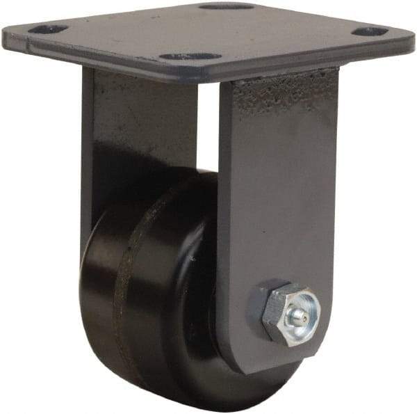 Hamilton - 3-1/4" Diam x 2" Wide x 5-1/4" OAH Top Plate Mount Rigid Caster - Phenolic, 700 Lb Capacity, Straight Roller Bearing, 4 x 4-1/2" Plate - Apex Tool & Supply