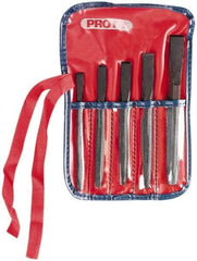 Proto - 5 Piece Cold Chisel Set - 7-1/2" OAL, Steel, Sizes Included 5/16 to 5/8" - Apex Tool & Supply