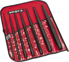 Proto - 7 Piece, 3/32 to 3/8", Drift Punch Set - Hex Shank, Steel, Comes in Tool Roll - Apex Tool & Supply