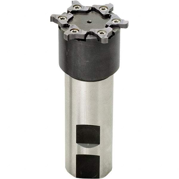 Iscar - Shank Connection, 1.575" Cutter Diam, 4 Tooth Indexable Slotting Cutter - 1" Shank Diam, TRIB Toolholder, TRI Insert, Right Hand Cutting Direction - Apex Tool & Supply