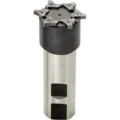 Iscar - Shank Connection, 1.575" Cutter Diam, 4 Tooth Indexable Slotting Cutter - 1" Shank Diam, TRIB Toolholder, TRI Insert, Right Hand Cutting Direction - Apex Tool & Supply