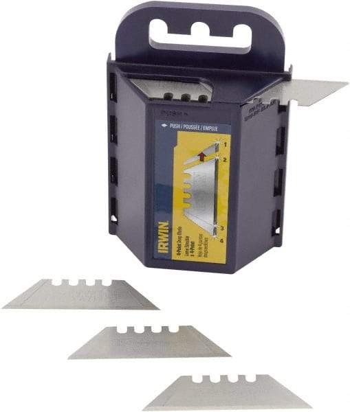 Irwin - 50 Piece Steel Utility Knife Blade - 5-3/4" OAL - Apex Tool & Supply