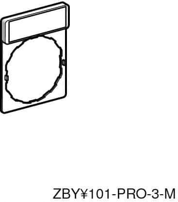 Square D - Rectangular, Legend Plate - Emergency Stop - Red Background, White Letters, 30mm Wide x 40mm High - Apex Tool & Supply