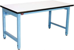 Proline - 60 Wide x 30" Deep x 36" High, Plastic Laminate Workbench - Adjustable Height Legs, Blue - Apex Tool & Supply