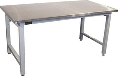 Proline - 60 Wide x 36" Deep x 36" High, Stainless Steel Workbench - Adjustable Height Legs, Gray - Apex Tool & Supply