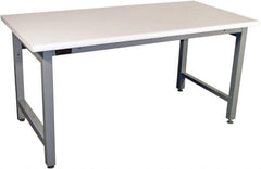Proline - 60 Wide x 36" Deep x 36" High, Static Dissipative Workbench - Adjustable Height Legs, Gray - Apex Tool & Supply