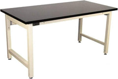 Proline - 60 Wide x 36" Deep x 36" High, Chem-Guard Workbench - Adjustable Height Legs, Beige - Apex Tool & Supply