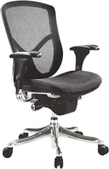ALERA - 18-3/8 to 23" High Mid Back Chair - 28" Wide x 29-1/8" Deep, Breathable-A-Grade Black Mesh Seat, Black - Apex Tool & Supply