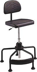 Safco - 17 to 35" High Industrial Chair - 25" Wide x 24" Deep, Polyurethane Seat, Black - Apex Tool & Supply