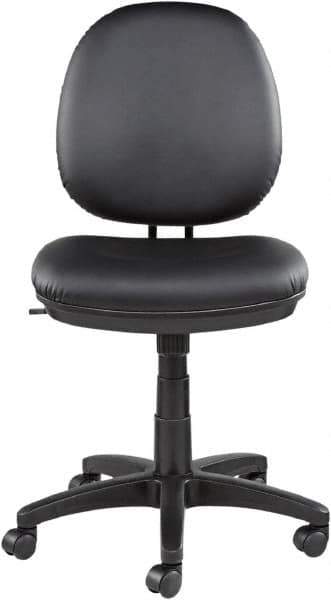 ALERA - 18-3/4 to 23-1/2" High Task Chair - 19" Wide x 25-3/4" Deep, Leather Seat, Black - Apex Tool & Supply