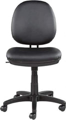 ALERA - 18-3/4 to 23-1/2" High Task Chair - 19" Wide x 25-3/4" Deep, Leather Seat, Black - Apex Tool & Supply