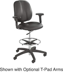 Safco - 22 to 32" High Extended Height Chair - 26" Wide x 27" Deep, Vinyl Seat, Black - Apex Tool & Supply