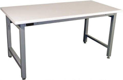 Proline - 60 Wide x 30" Deep x 36" High, Static Dissipative Workbench - Adjustable Height Legs, Gray - Apex Tool & Supply