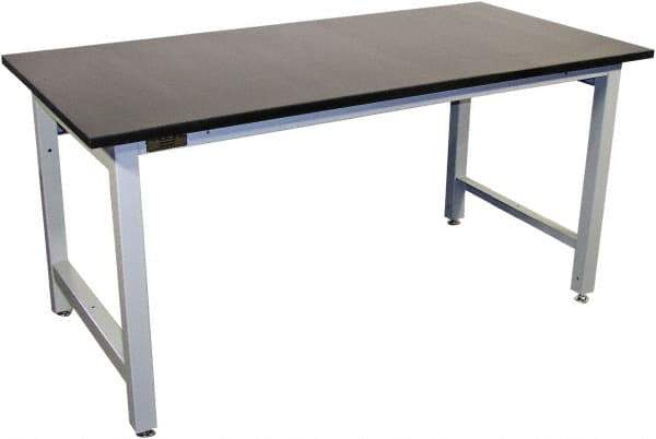 Proline - 60 Wide x 36" Deep x 36" High, Chem-Guard Workbench - Adjustable Height Legs, Gray - Apex Tool & Supply