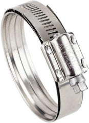 IDEAL TRIDON - SAE Size 375, 2-7/8 to 3-1/2" Diam, Stainless Steel Worm Drive Clamp - 5/8" Wide, Material Grade 300/410, Series 38215 - Apex Tool & Supply