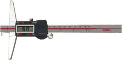 SPI - 0" to 6" Electronic Depth Gage - 0.001" Accuracy, 0.0005" Resolution, 4" Base Length - Apex Tool & Supply