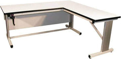 Proline - 72 Wide x 72" Deep x 42" High, Plastic Laminate Workbench - Adjustable Height Legs, Beige - Apex Tool & Supply