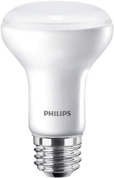 Philips - 6 Watt LED Flood/Spot Medium Screw Lamp - 2,700°K Color Temp, 450 Lumens, 120 Volts, Dimmable, Shatter Resistant, R20, 25,000 hr Avg Life - Apex Tool & Supply
