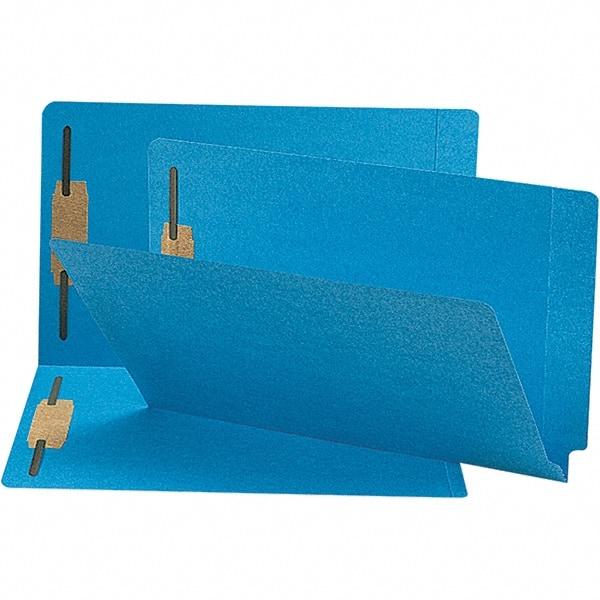 SMEAD - 15-1/4 x 9-1/2", Legal, Blue, File Folders with End Tab - 11 Point Stock, Straight Tab Cut Location - Apex Tool & Supply