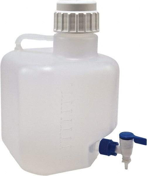 Dynalon Labware - 10,000 mL Carboy - Polypropylene, Translucent, 14.1" High x 9.4" Diam, 90mm Cap - Apex Tool & Supply