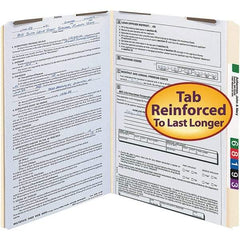 SMEAD - 14-5/8 x 9-1/2", Legal, Manila, File Folders with Top Tab - 11 Point Stock, Straight Tab Cut Location - Apex Tool & Supply