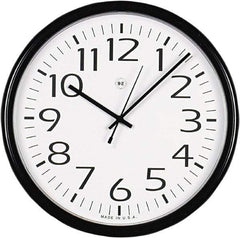 UNIVERSAL - 12 Inch Diameter, White Face, Dial Wall Clock - Analog Display, Black Case, Runs on AA Battery - Apex Tool & Supply