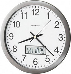 Howard Miller - 12 Inch Diameter, White Face, Dial Wall Clock - Analog Display, Gray Case, Runs on AA Battery - Apex Tool & Supply