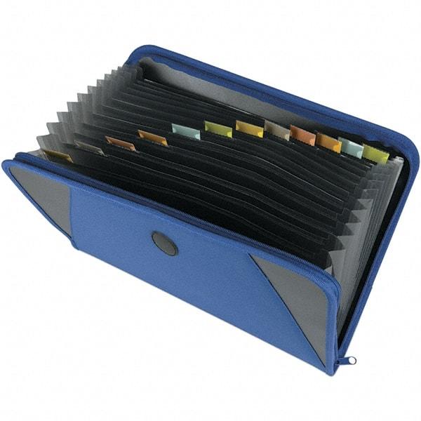 SMEAD - 13-3/4 x 10-21/32", Letter Size, Blue, Expansion Folders - Assorted Tab Cut Location - Apex Tool & Supply
