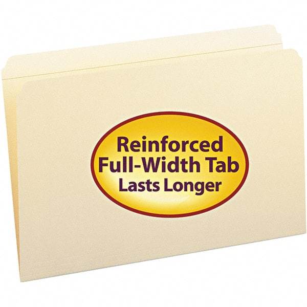 SMEAD - 14-5/8 x 9-1/2", Legal, Manila, File Folders with Top Tab - 11 Point Stock, Straight Tab Cut Location - Apex Tool & Supply