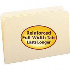 SMEAD - 14-5/8 x 9-1/2", Legal, Manila, File Folders with Top Tab - 11 Point Stock, Straight Tab Cut Location - Apex Tool & Supply