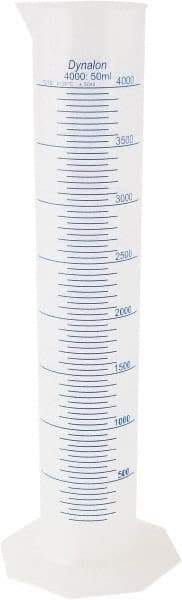 Dynalon Labware - 4,000 ml Polypropylene Graduated Cylinder - 50 ml Graduation, 8-7/64" Diam x 23-5/8" High - Apex Tool & Supply